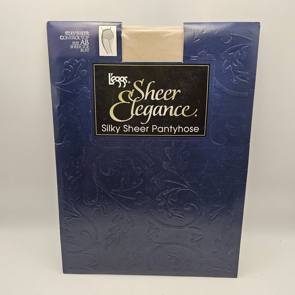 Leggs Sheer Elegance Silky Sheer Toe Control Top Pantyhose Buff Support Size AB